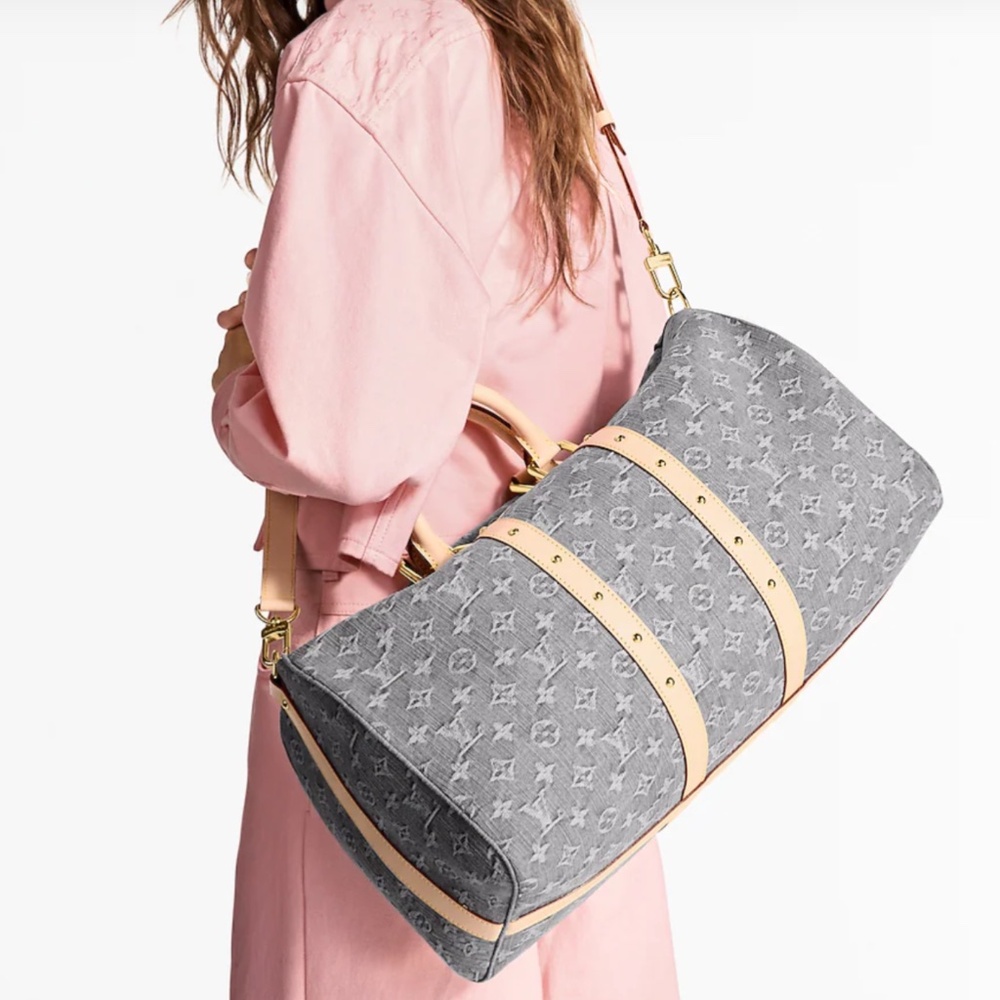 Louis Vuitton Keepall Bandouliere 45 Monogram Denim Cloudy Gray